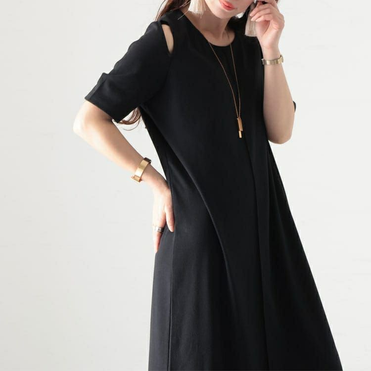 大きいサイズ レディース テレコカットワンピース　sada-6854