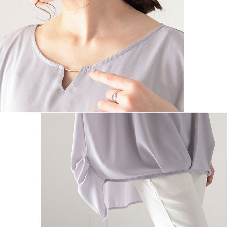 大きいサイズ レディース 接触冷感ゴールドパーツ使いブラウス　mncut-132059