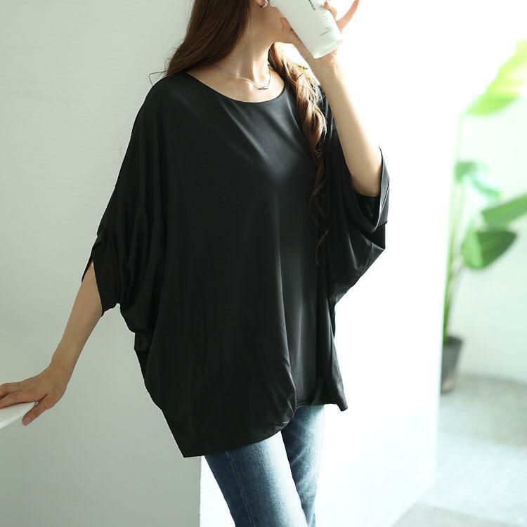 大きいサイズ レディース 接触冷感フロントタックカットソー　mncut-132056 【メール便可】 ブラック