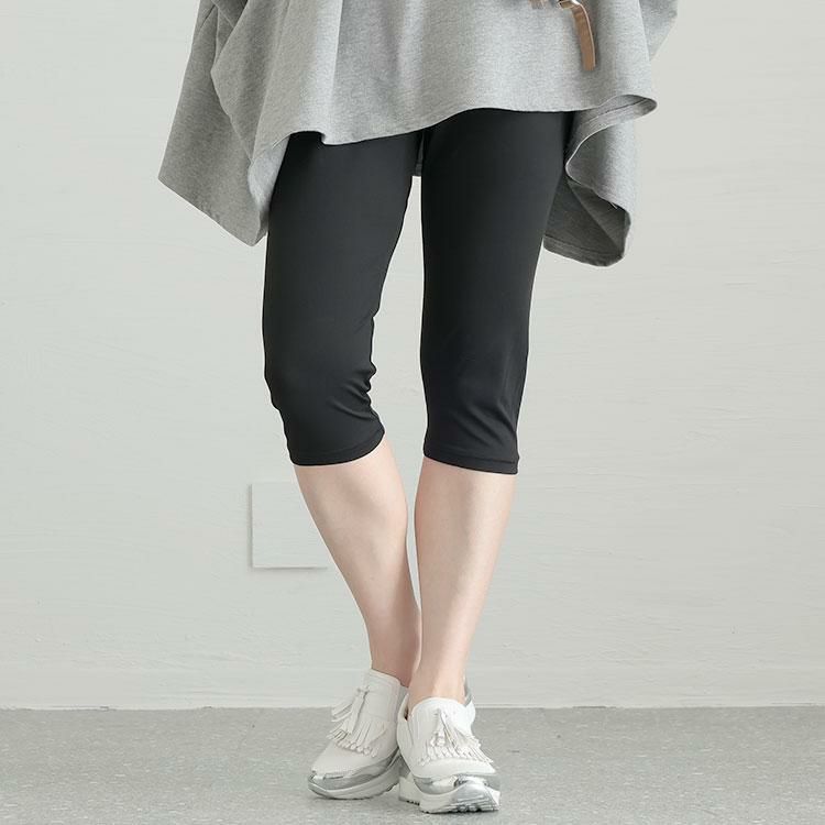 大きいサイズ レディース ストレッチサマーレギンス　goldy-1217 【メール便可】 7分丈(ブラック）