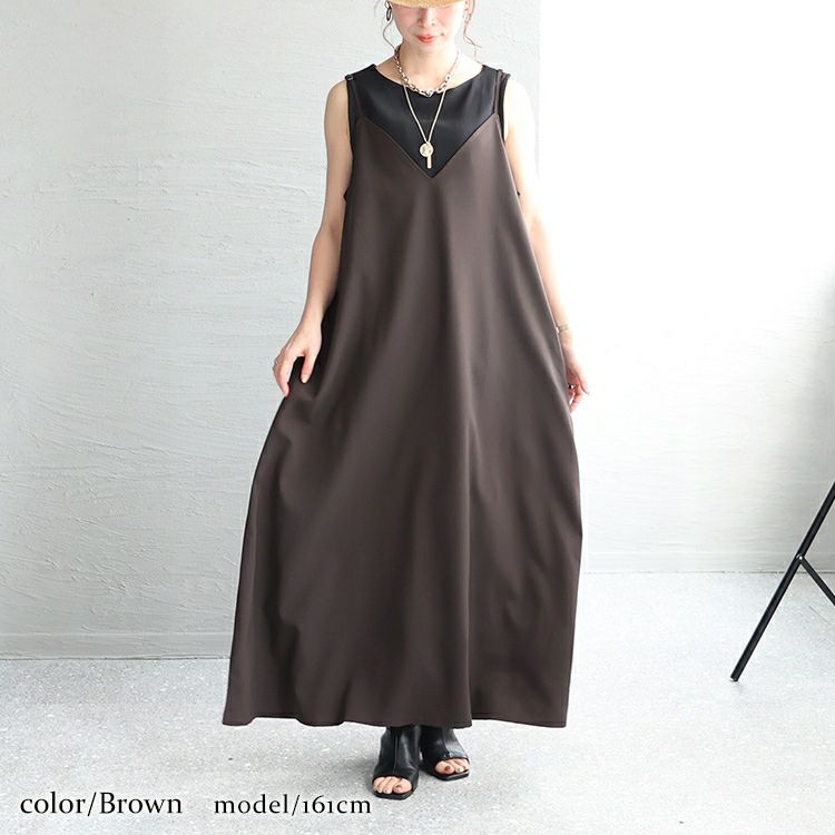 大きいサイズ レディース フレアマキシ丈キャミワンピース　maru-6661 【メール便可】