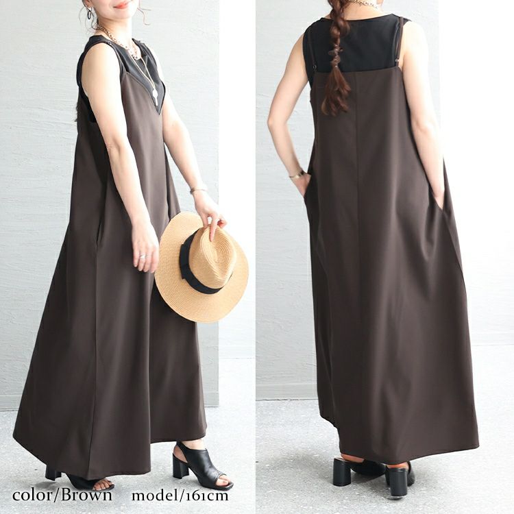 大きいサイズ レディース フレアマキシ丈キャミワンピース　maru-6661 【メール便可】