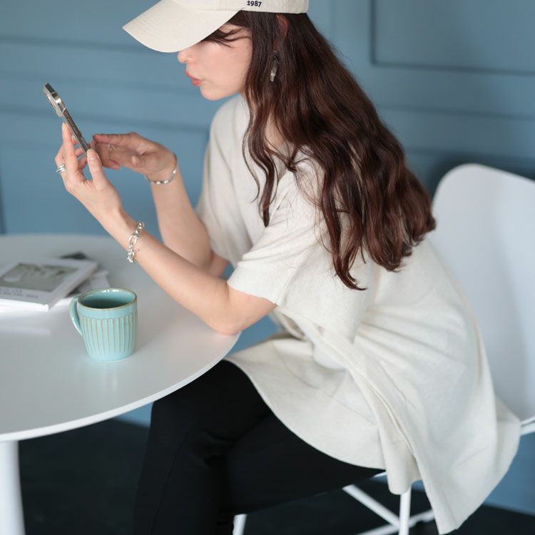 大きいサイズ レディース ポンチョ風Vネックプルオーバー　sada-6846