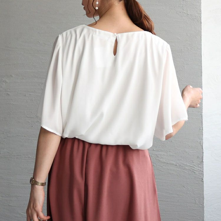 大きいサイズ レディース ネックレス付きブラウス　mncut-132120 【メール便可】