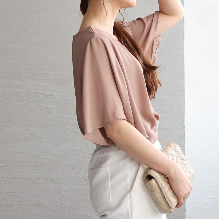 大きいサイズ レディース ネックレス付きブラウス　mncut-132120 【メール便可】