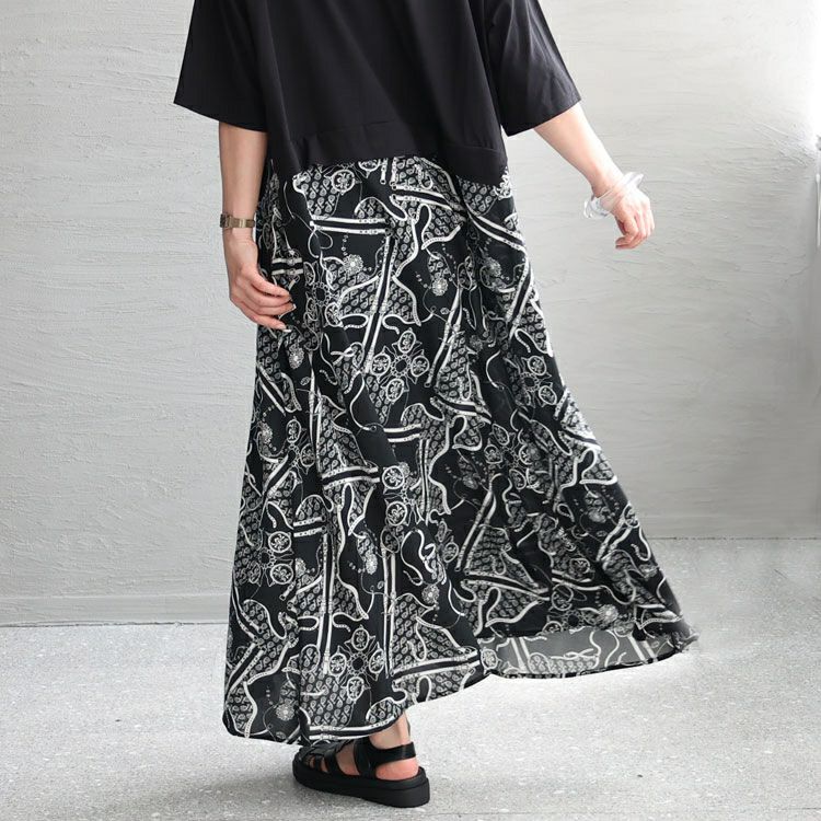 大きいサイズ レディース 接触冷感ドッキングワンピース　kt-23002 【メール便可】