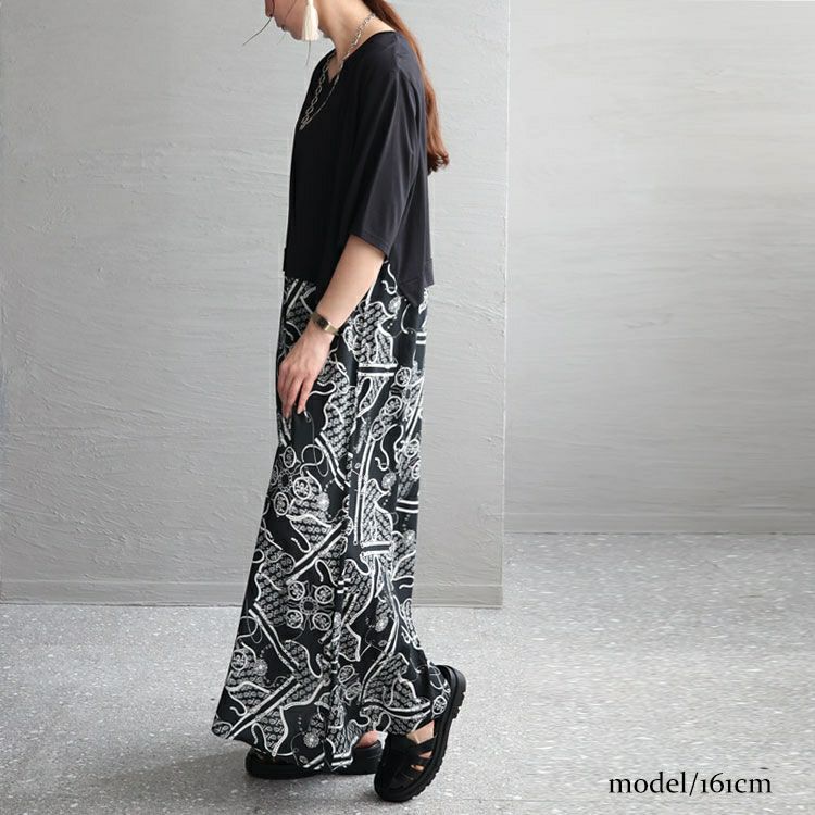 大きいサイズ レディース 接触冷感ドッキングワンピース　kt-23002 【メール便可】