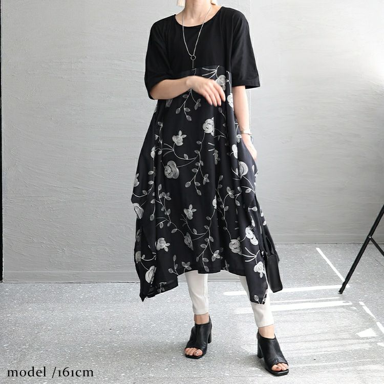 大きいサイズ レディース 花柄刺繍ワンピース　u2-0076 【メール便可】