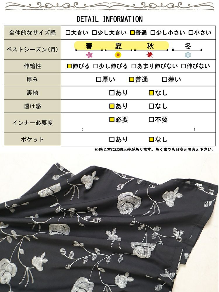 大きいサイズ レディース 花柄刺繍ワンピース u2-0076 【メール便可