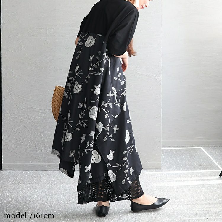 大きいサイズ レディース 股ずれ防止レースワイドパンツ　u2-0074 【メール便可】