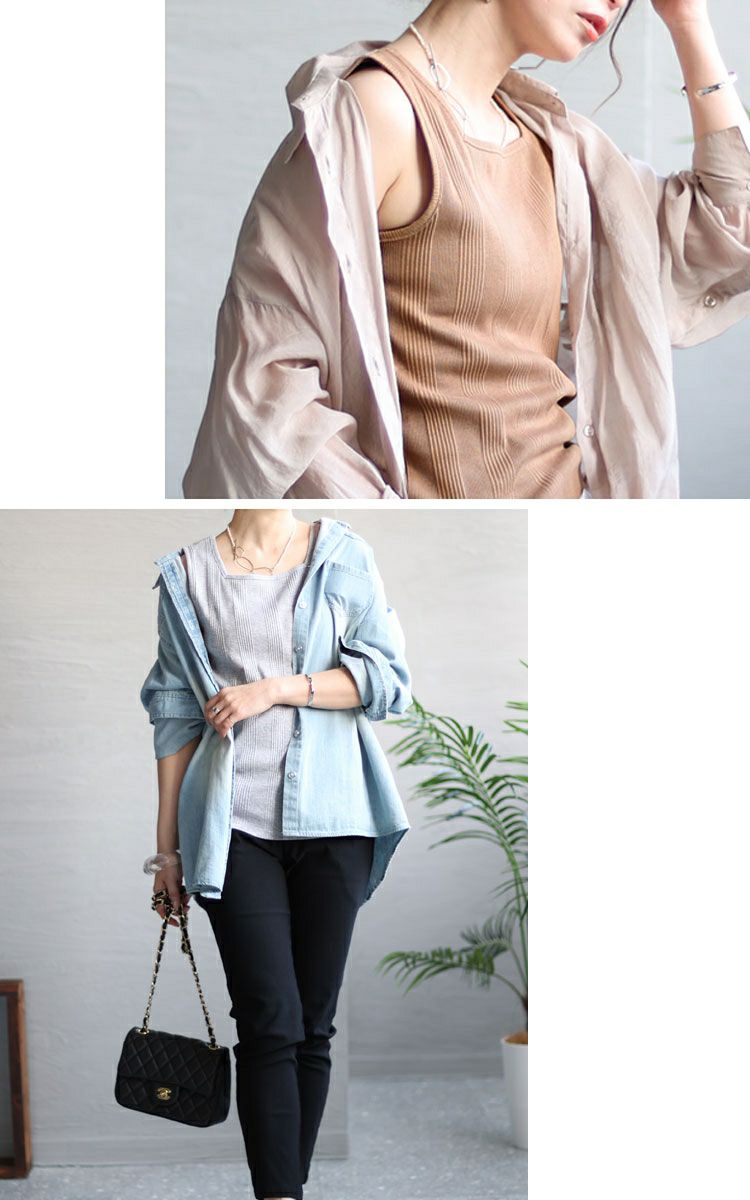 大きいサイズ レディース スクエアネックタンクトップ　wk-0231 【メール便可】