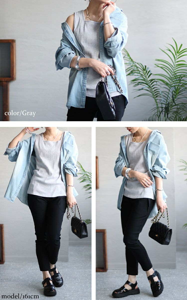 大きいサイズ レディース スクエアネックタンクトップ　wk-0231 【メール便可】