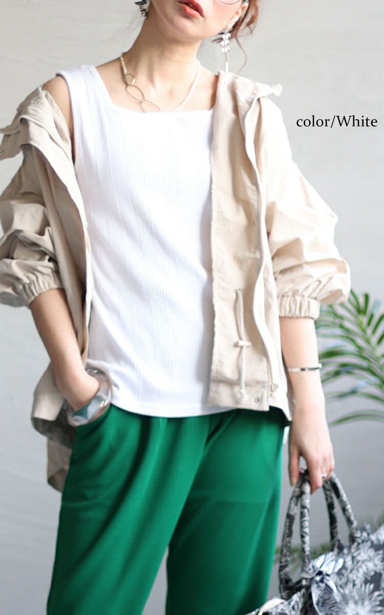 大きいサイズ レディース スクエアネックタンクトップ　wk-0231 【メール便可】