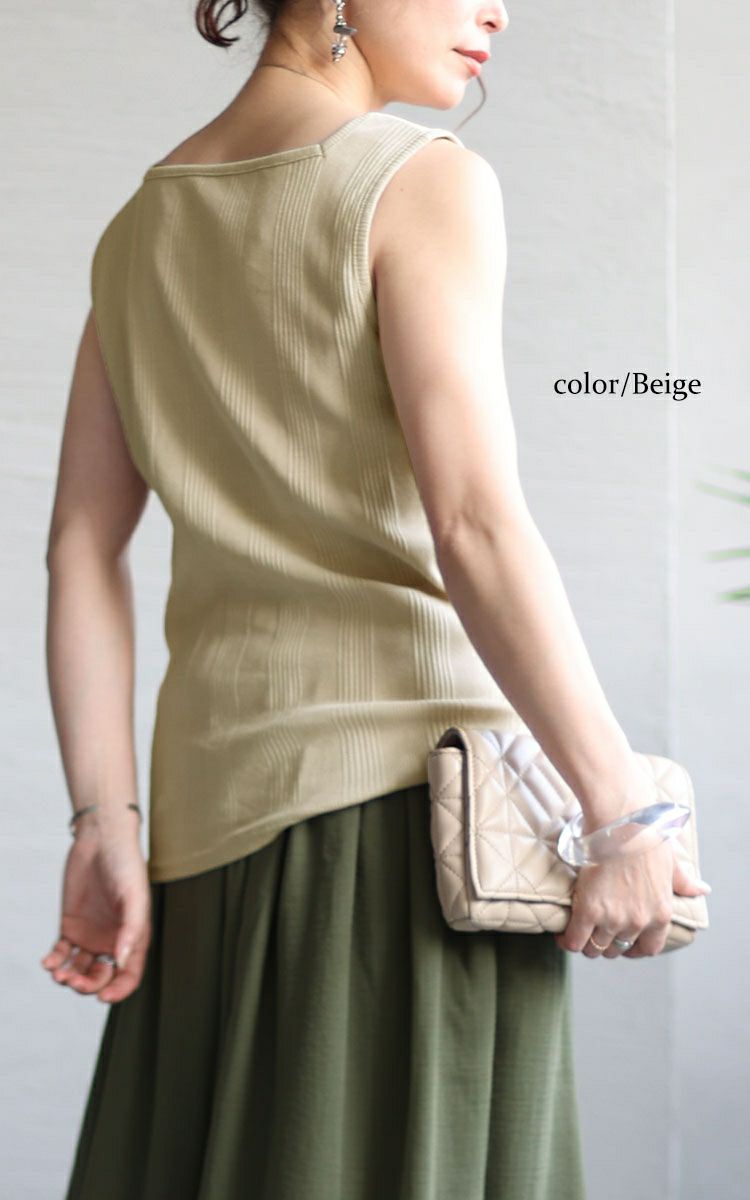 大きいサイズ レディース スクエアネックタンクトップ　wk-0231 【メール便可】