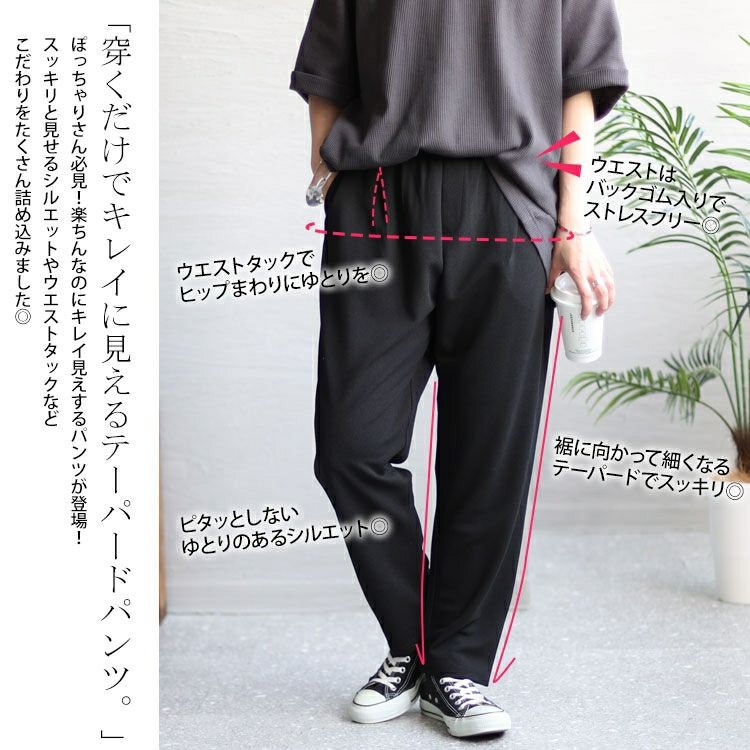 大きいサイズ レディース カットジョーゼットパンツ　plan-370297