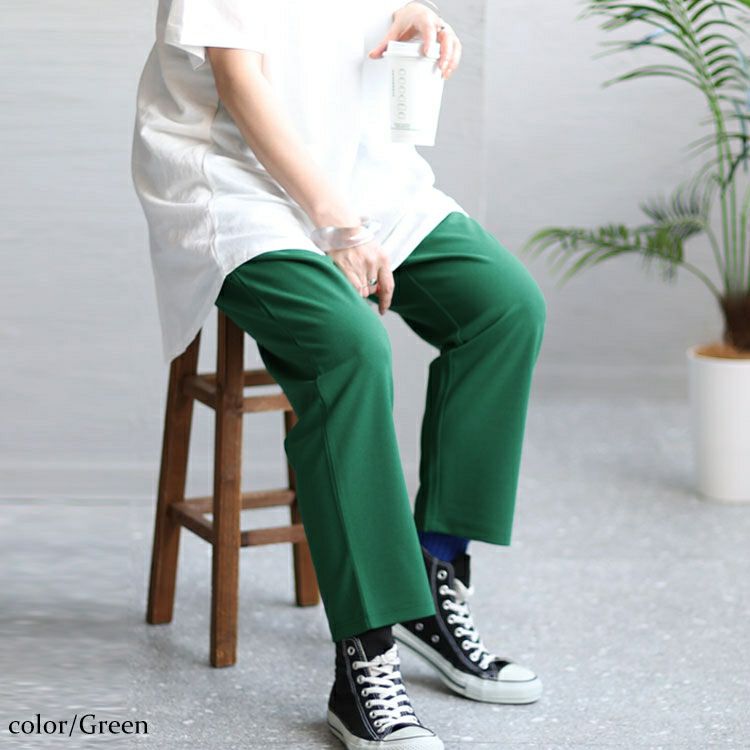 大きいサイズ レディース カットジョーゼットパンツ　plan-370297