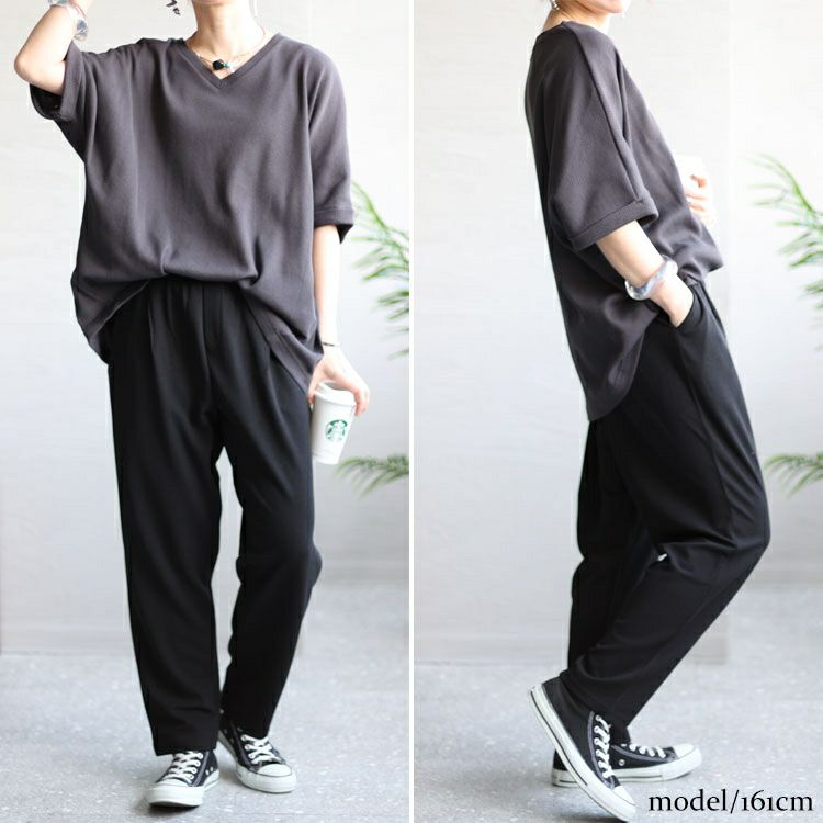 大きいサイズ レディース カットジョーゼットパンツ　plan-370297