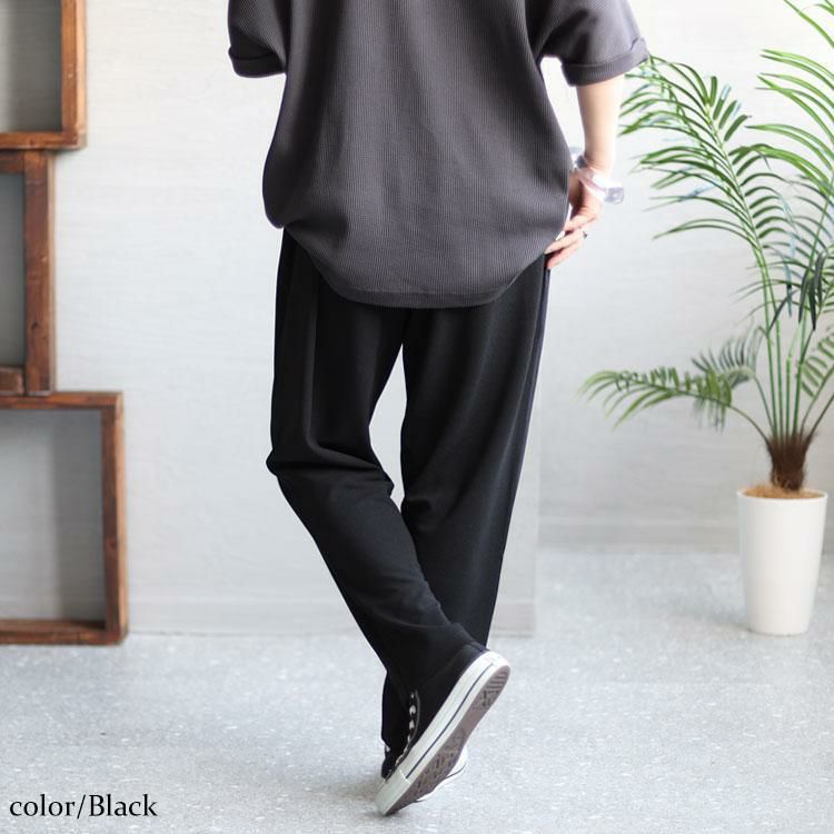 大きいサイズ レディース カットジョーゼットパンツ　plan-370297 ブラック