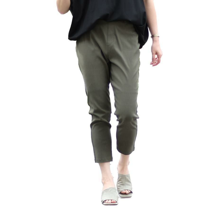 大きいサイズ レディース 接触冷感ストレッチクロップドパンツ　cpdai-657719 カーキ