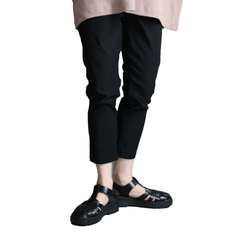 大きいサイズ レディース 接触冷感ストレッチクロップドパンツ　cpdai-657719 ブラック