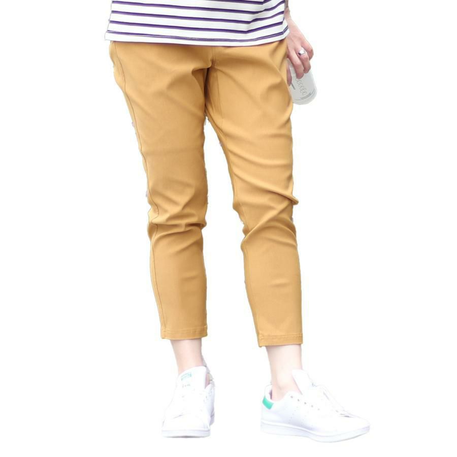 大きいサイズ レディース 接触冷感ストレッチクロップドパンツ　cpdai-657719 キャメル