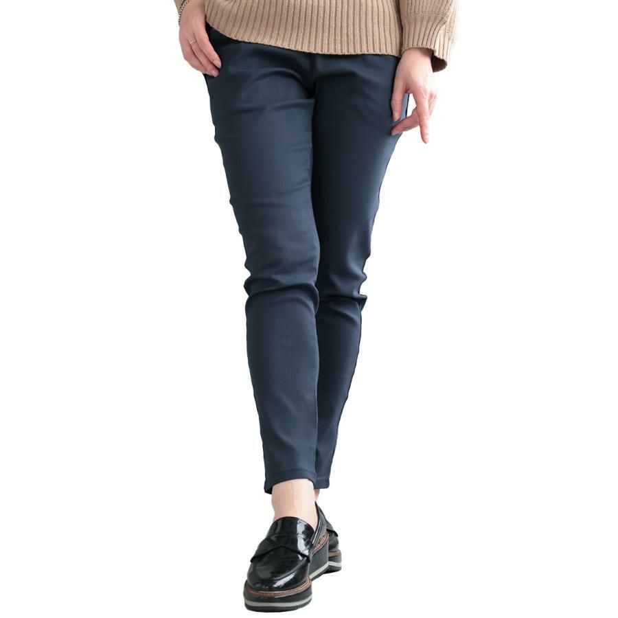 大きいサイズ レディース 虜になる穿き心地！痩せた？って聞かれる 褒められ究極美脚！最強ストレッチテーパードパンツ　fem-320 ネイビー