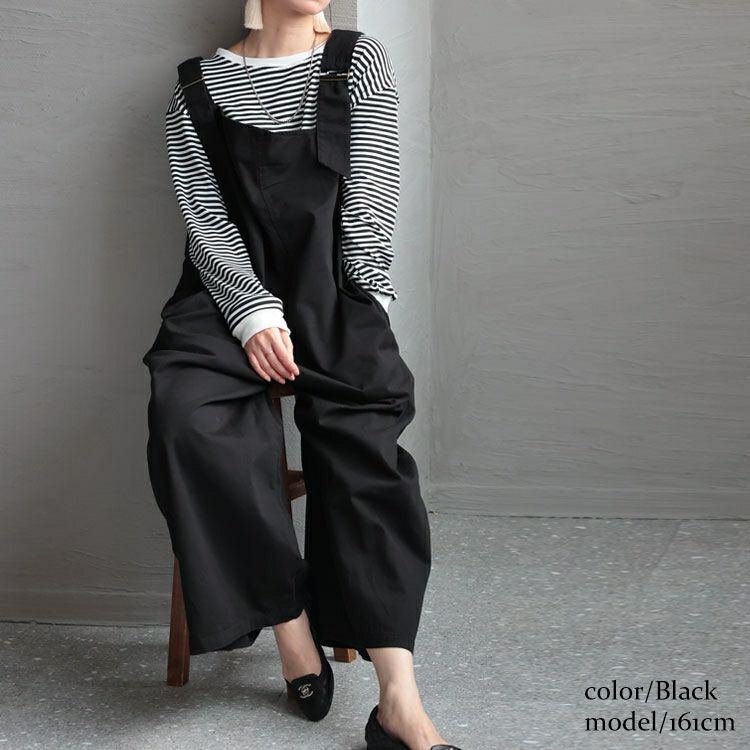 大きいサイズ レディース アシメサスペンダーサロペットパンツ　wc-0305