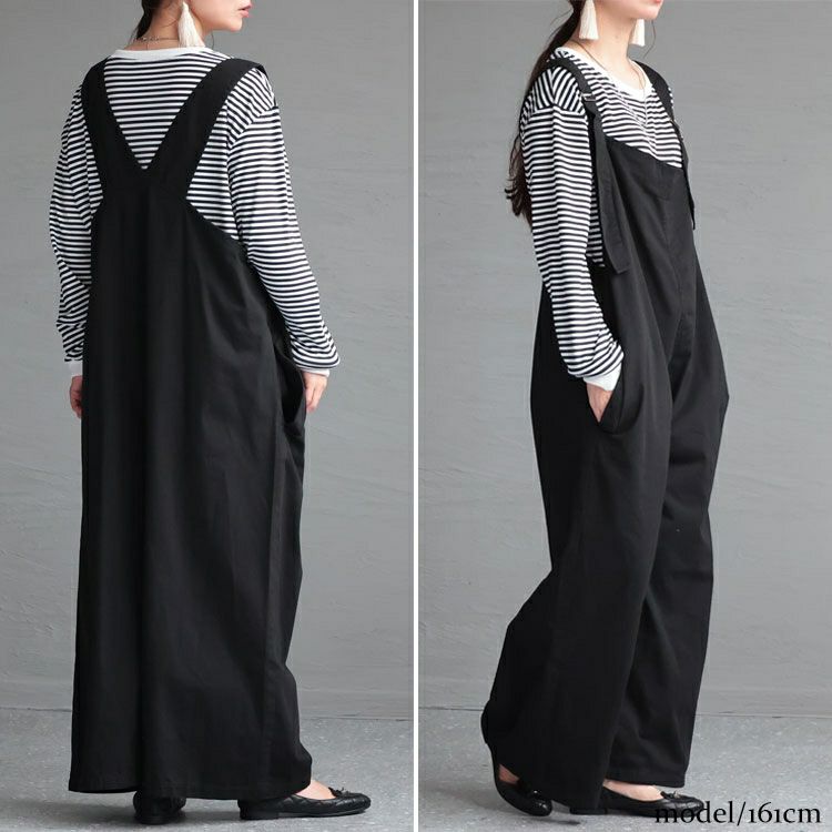 大きいサイズ レディース アシメサスペンダーサロペットパンツ　wc-0305