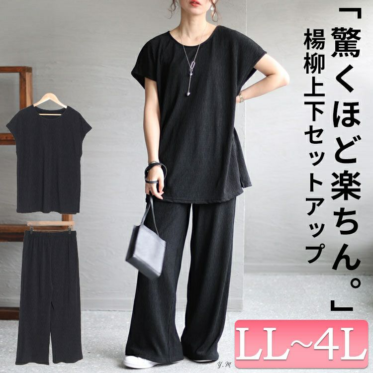 大きいサイズ レディース フレンチスリーブセットアップ sada-6853