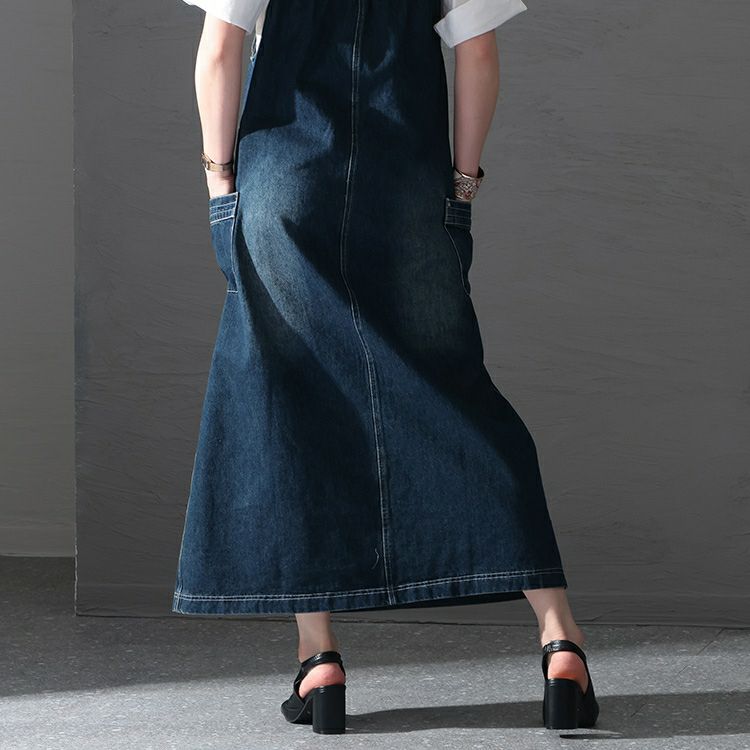 大きいサイズ レディース デニムサロペットスカート　jp475