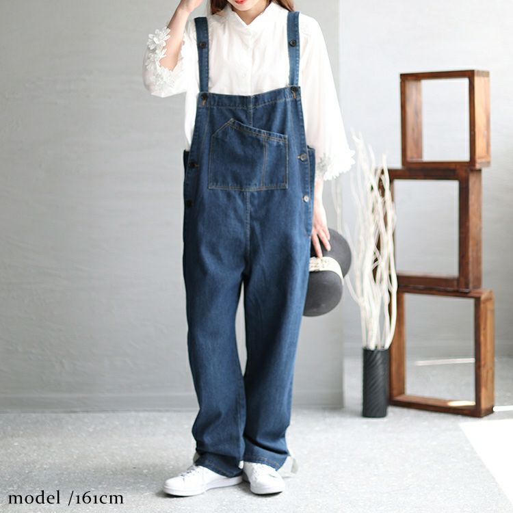 大きいサイズ レディース デニムサロペットパンツ　goldy-1260