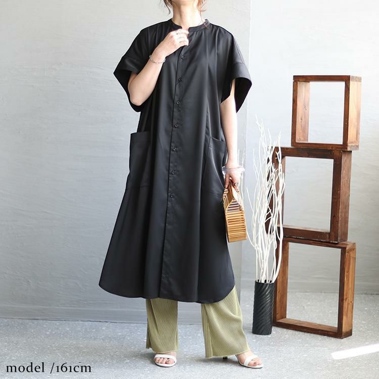 大きいサイズ レディース オーバーサイズシャツ　nw-23017 【メール便可】 ブラック