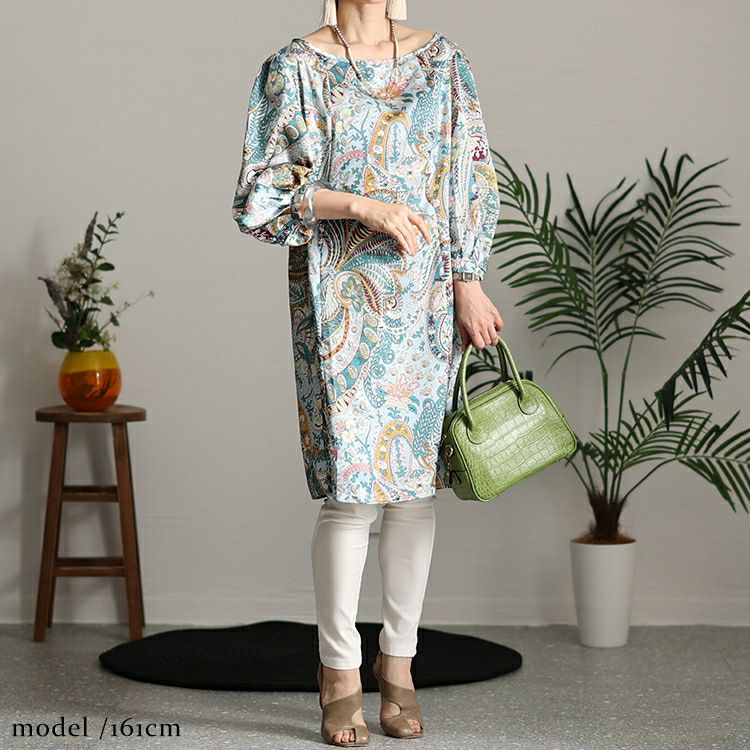 イベントセール】 大きいサイズ レディース ペイズリー柄チュニック