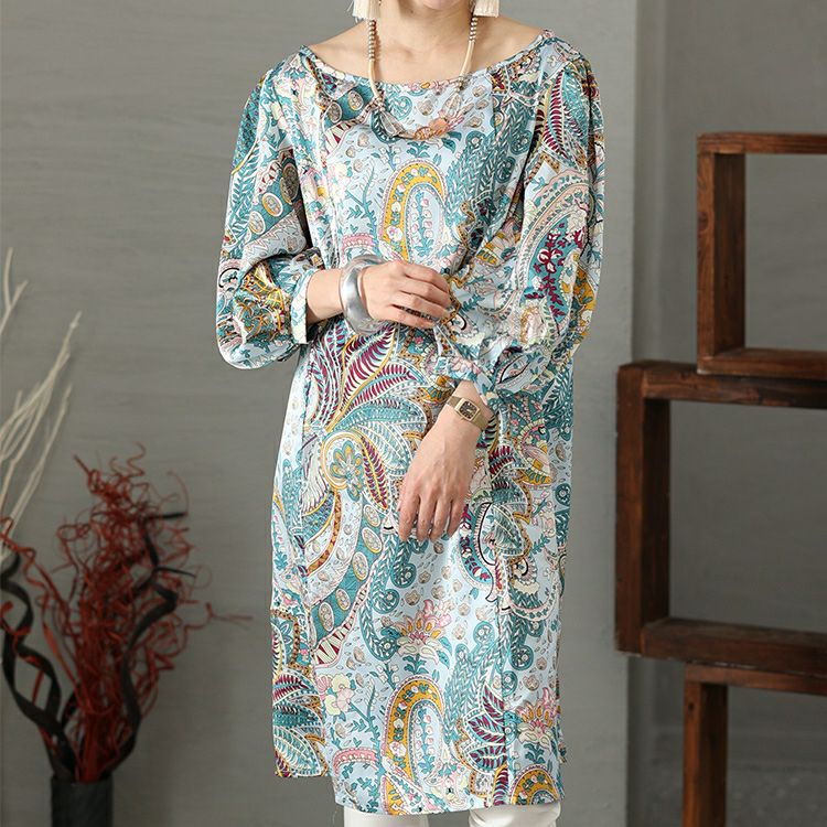 イベントセール】 大きいサイズ レディース ペイズリー柄チュニック