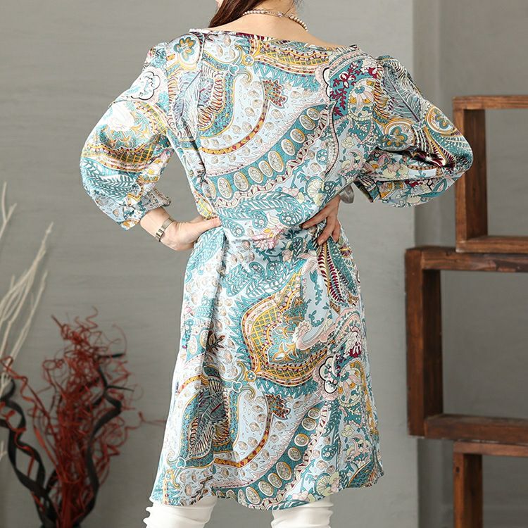 イベントセール】 大きいサイズ レディース ペイズリー柄チュニック