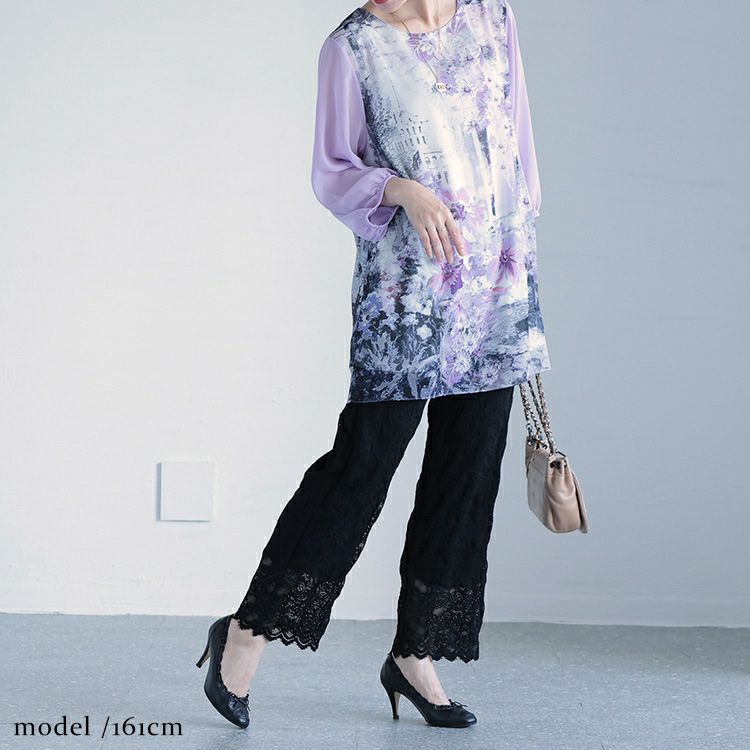 大きいサイズ レディース 2wayレースパンツ　jp477