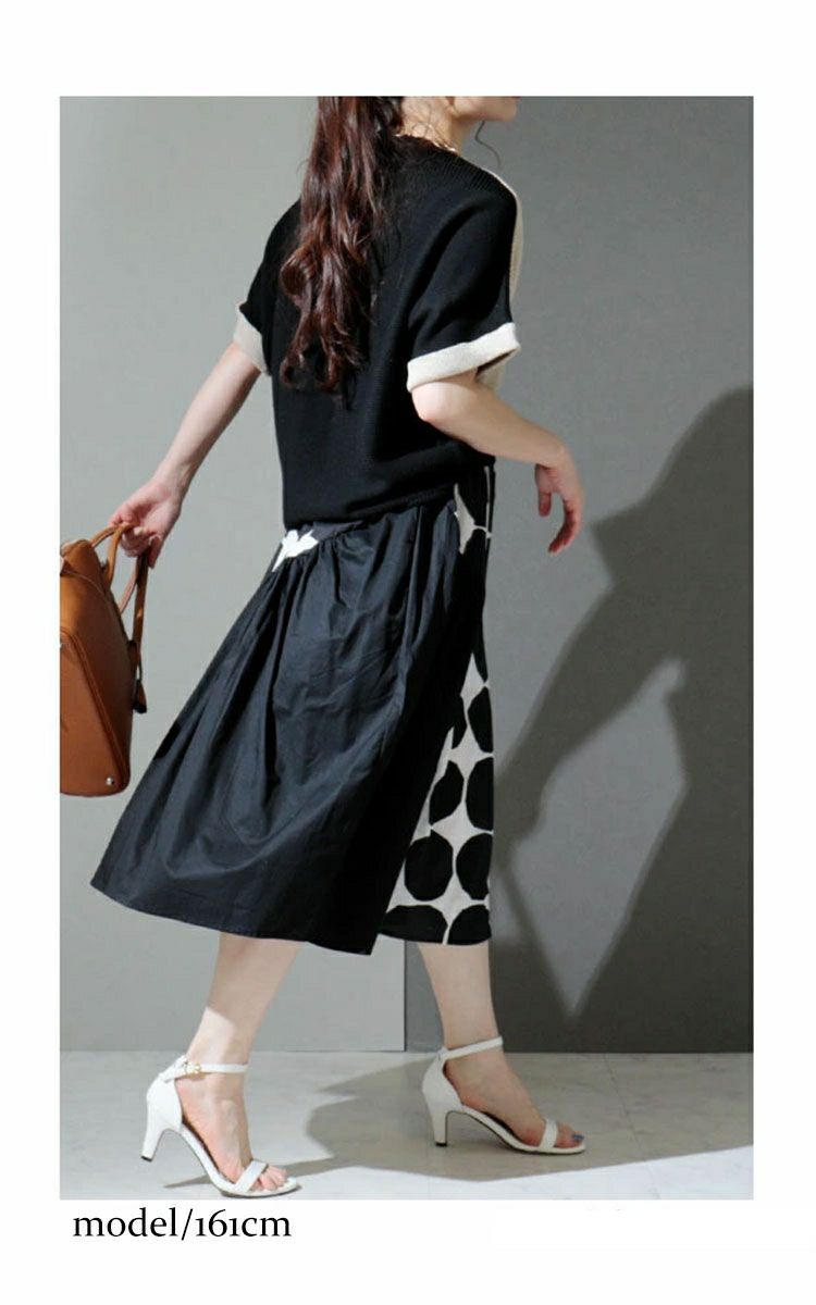 大きいサイズ レディース 日本製バイカラードルマンニット　kt-055