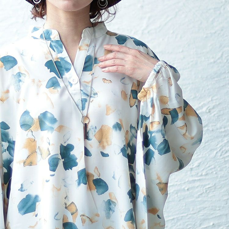 大きいサイズ レディース アート柄ドルマンシャツ　nw-23019 【メール便可】