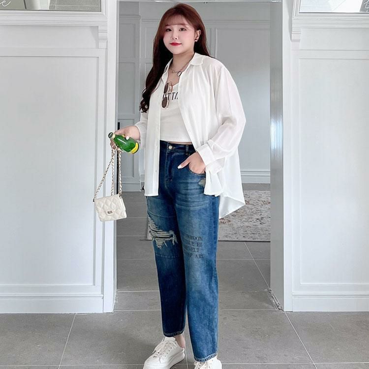 大きいサイズ レディース シアーオーバーサイズシャツ　goldy-1315 メール便可 ホワイト