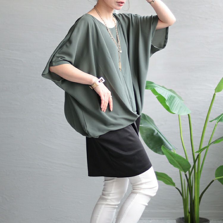 大きいサイズ レディース ドレープデザインチュニックワンピース　maru-6680 【メール便可】