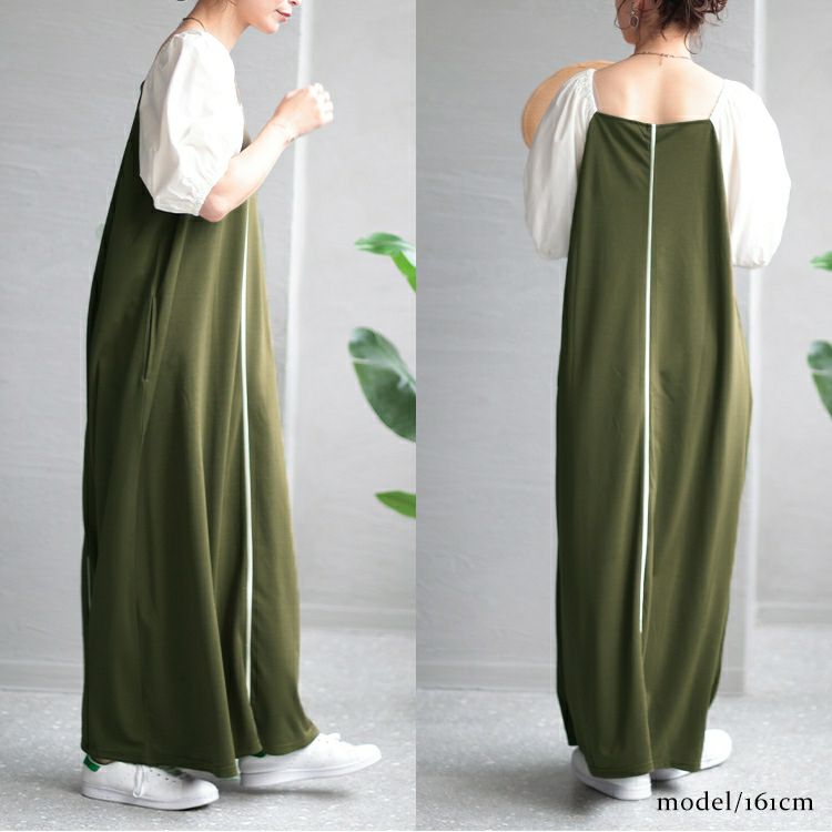 大きいサイズ レディース スクエアネック袖切替パイピングワンピース　maru-6677