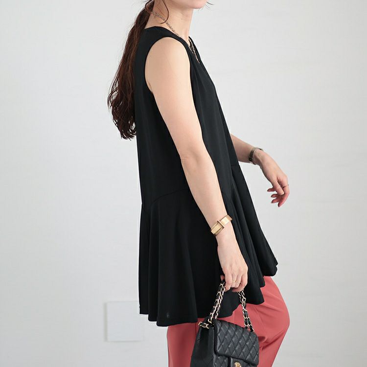 大きいサイズ レディース 裾フレアレイヤードタンクトップ　fem-377