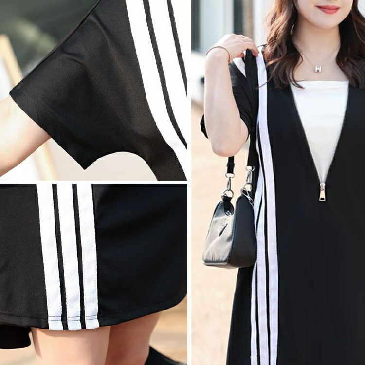 大きいサイズ レディース Vネックジップチュニックワンピース　goldy-1338 【メール便可】