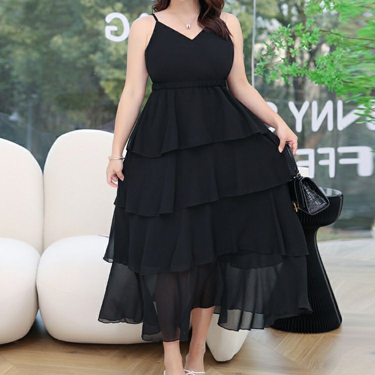 大きいサイズ レディース ティアードキャミワンピース　goldy-1337 【メール便可】