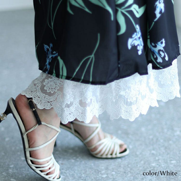 大きいサイズ レディース 刺繍レースコットンティアードペチパンツ　gold930 【メール便可】