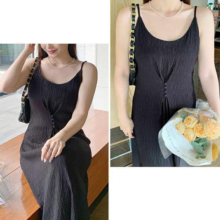 大きいサイズ レディース ボタンデザインキャミソールワンピース　goldy-1327 【メール便可】