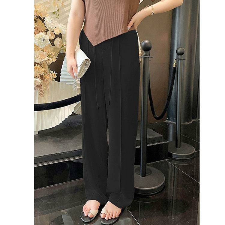 大きいサイズ レディース センターラインストレートパンツ　goldy-1323 【メール便可】 ブラック