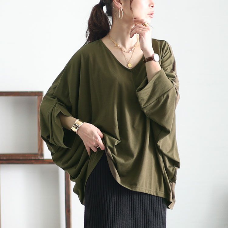 大きいサイズ レディース きものスリーブプルオーバートップス　fem-376