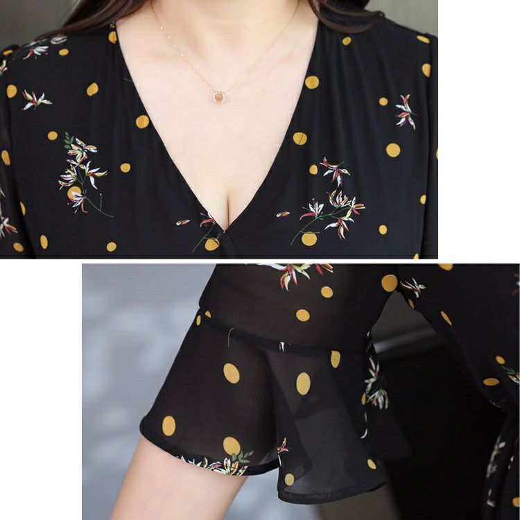 大きいサイズ レディース 花柄ティアードシフォンワンピース　goldy-1340