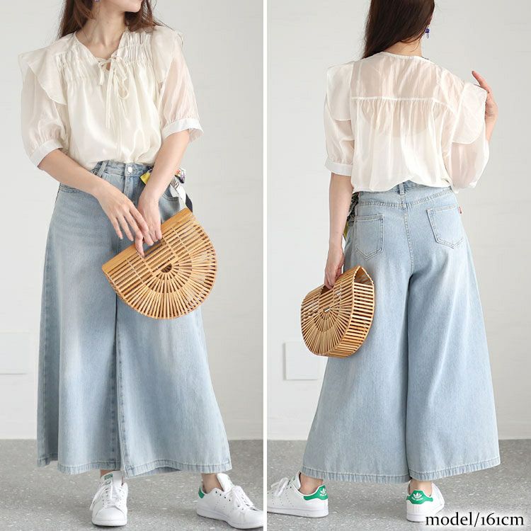 大きいサイズ レディース ダブルリボンフリルシアーブラウス　goldy-1309 【ゆうパケット可】